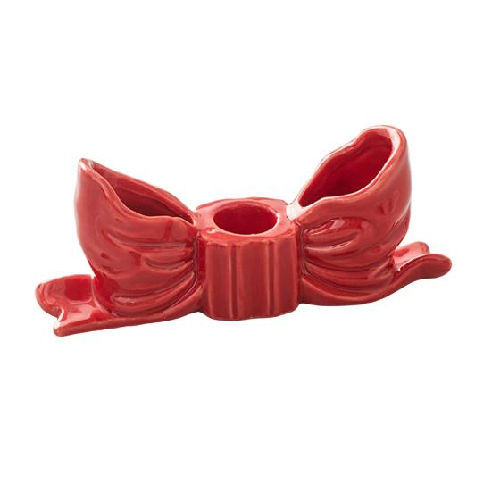 Ceramic Bow Candle Holder Taper Candle Stand Candlestick Table Centerpiece Holiday Party Home Office Desktop