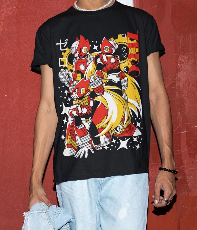 Hot Sale Anime Lover Summer Zero Mega Man X Streetwear Oversized Tee Cyberpunk Anime Graphic Oversized Shirt 4XL