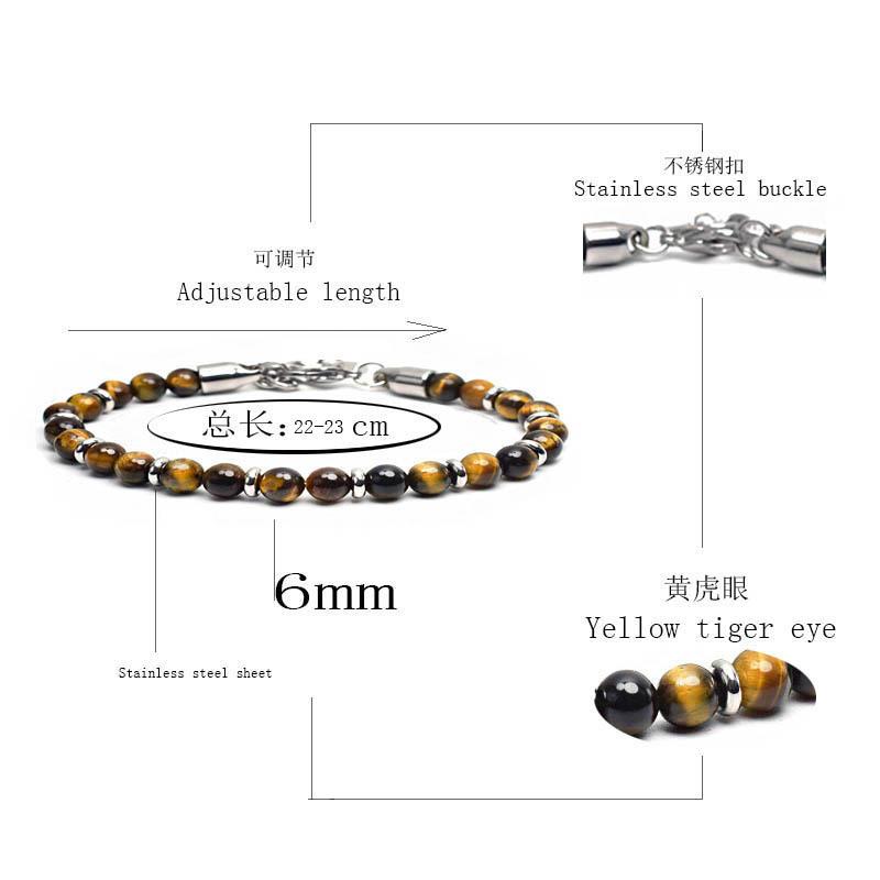 1Pcs Stainless steel men's and women's stone bracelet - beaded fashion bracelet - vintage bracelet
