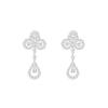 Arched Floral Teardrop Diamond Ear Cuffs: Women's 925 Sterling Silver Four-Leaf Clover Earrings.