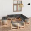 Day and Night - Day and Night Garden Furniture Set 11 Pieces and Cushions Solid Pine Wood