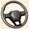 Hand-stitched Black Anti-slip Comfy Wear Microfiber Leather Car Steering Wheel Cover For Honda Accord Civic 11th Gen