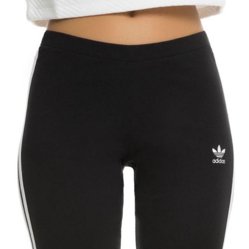 Adidas Originals Logo Stripe Slim Fit Casual Pants Women Bottoms Black AJ8156