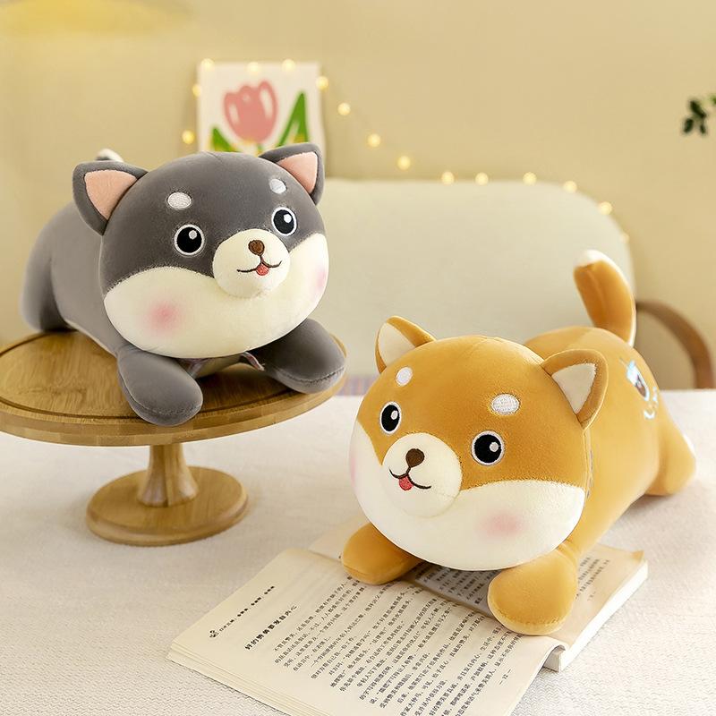 Plush Puppy Lying Toy Soft Cushion Pillow Cute Plushie Room Decoration Kids Gift