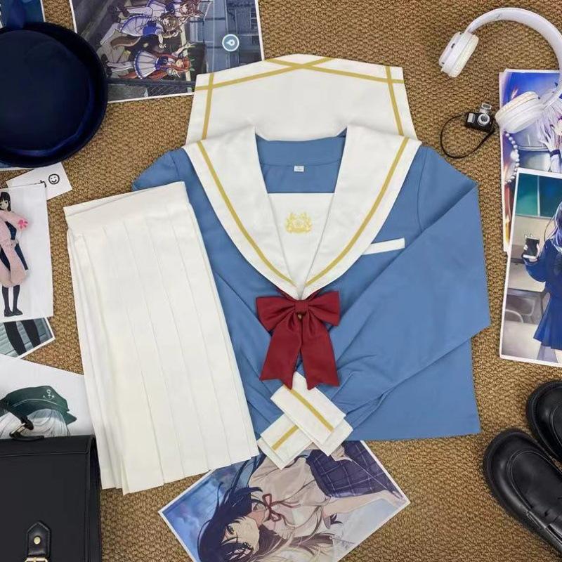 

Оригинальный японский матросский костюм Sakura Encounter - Школьная форма JK в стиле Академии для девочек для лета-осени, средний класс L