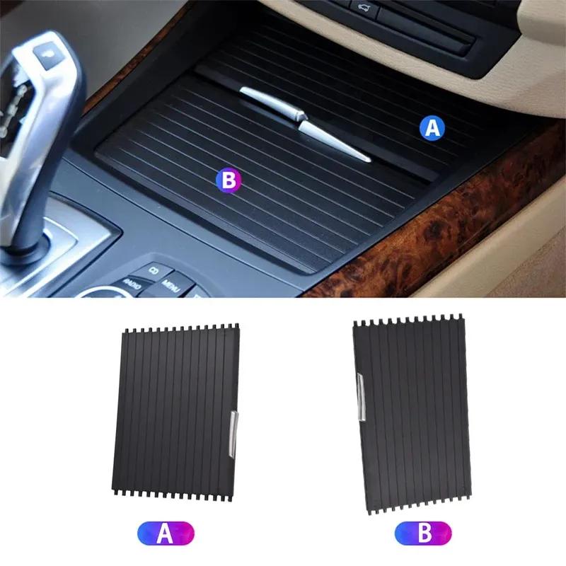 Interior Car Drink Water Cup Holder Cover Trim Zipper Rolling Curtain For BMW X5 X6 E70 E71 E72 2007-2014