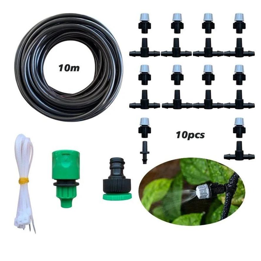 10Meters New Irrigation Garden Sprayer System with 10 Sprinklers Nozzles Misting Fog Cooling Water Sprayer for Agricultural Use