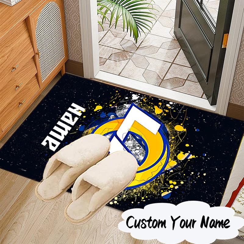 Custom Name Los Angeles Team Spirit Rug for Living Room, Game Rooms, Office, Bedroom, Floor Mat Playful Design, Fan Gifts Christmas Decor