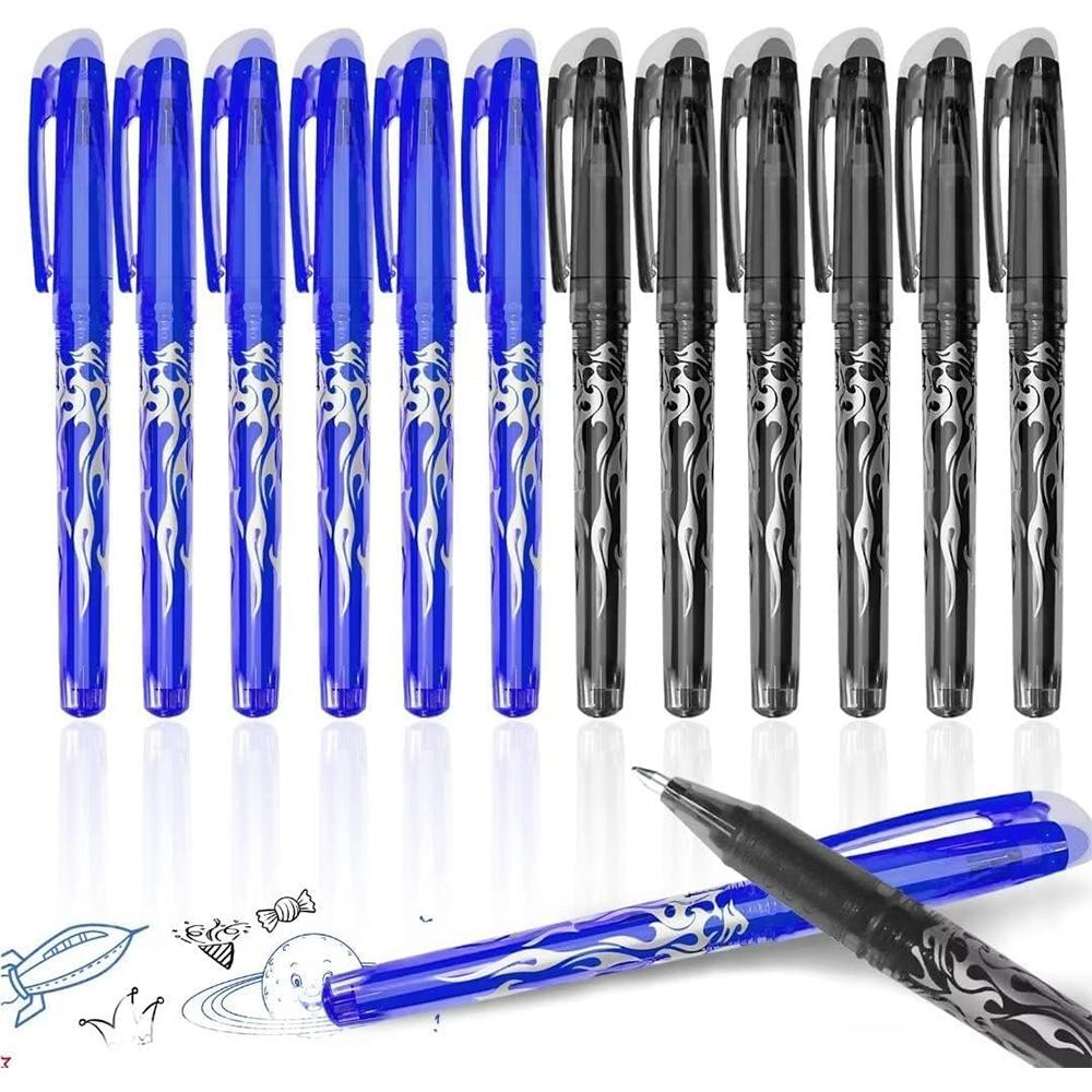 Balení 8 modrých gumovacích per, 0,5 mm plnitelné gumovací pero, kuličkové pero gumovatelné, gelové pero gumovatelné, třecí pera, sada gelových per pro (8 modrých tužek)