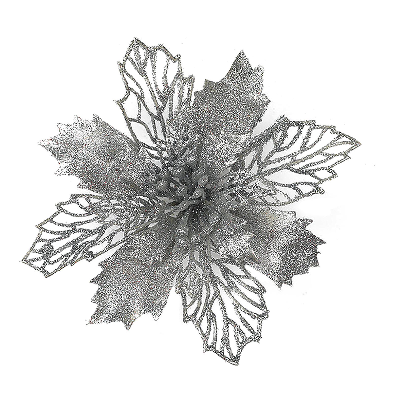 

Рождественские искусственные блестящие цветы Искусственные цветы Украшение для свадьбы Новогодние украшения 6,3 дюйма Type 2