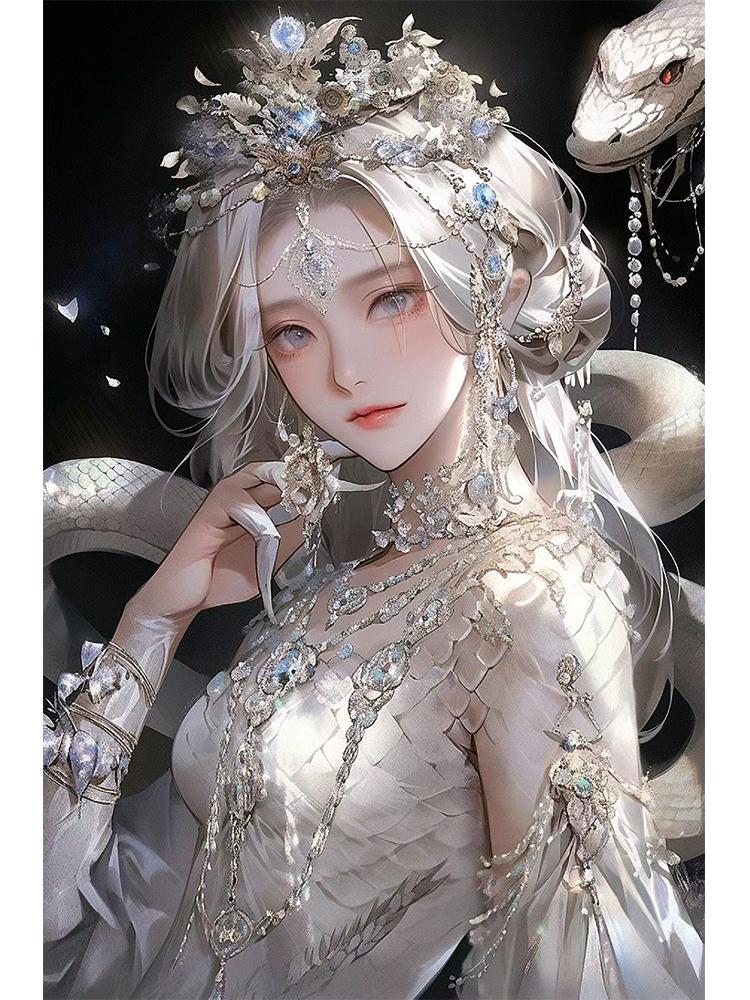 Diamond Painting Embroidery of the Zodiac and Anime Fairy Portrait Set 5DDIY Colorful Dragon, Rabbit, and Pig Home Decoration