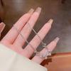 Korean Trendy Micro-Diamond Bowknot Titanium Necklace & Bracelet Set