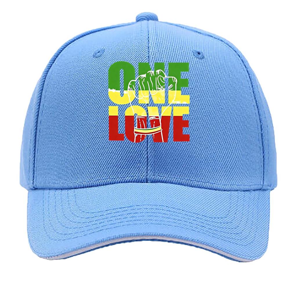ONE LOVE Print Adjustable Snapback Lightweight Hat for Outdoor Activities Sports and Fishing Sandwich Baseball Cap