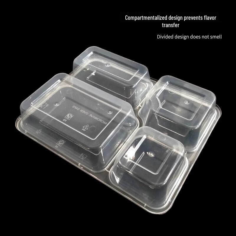 WS 1200ml 4-Compartment Disposable Meal Containers