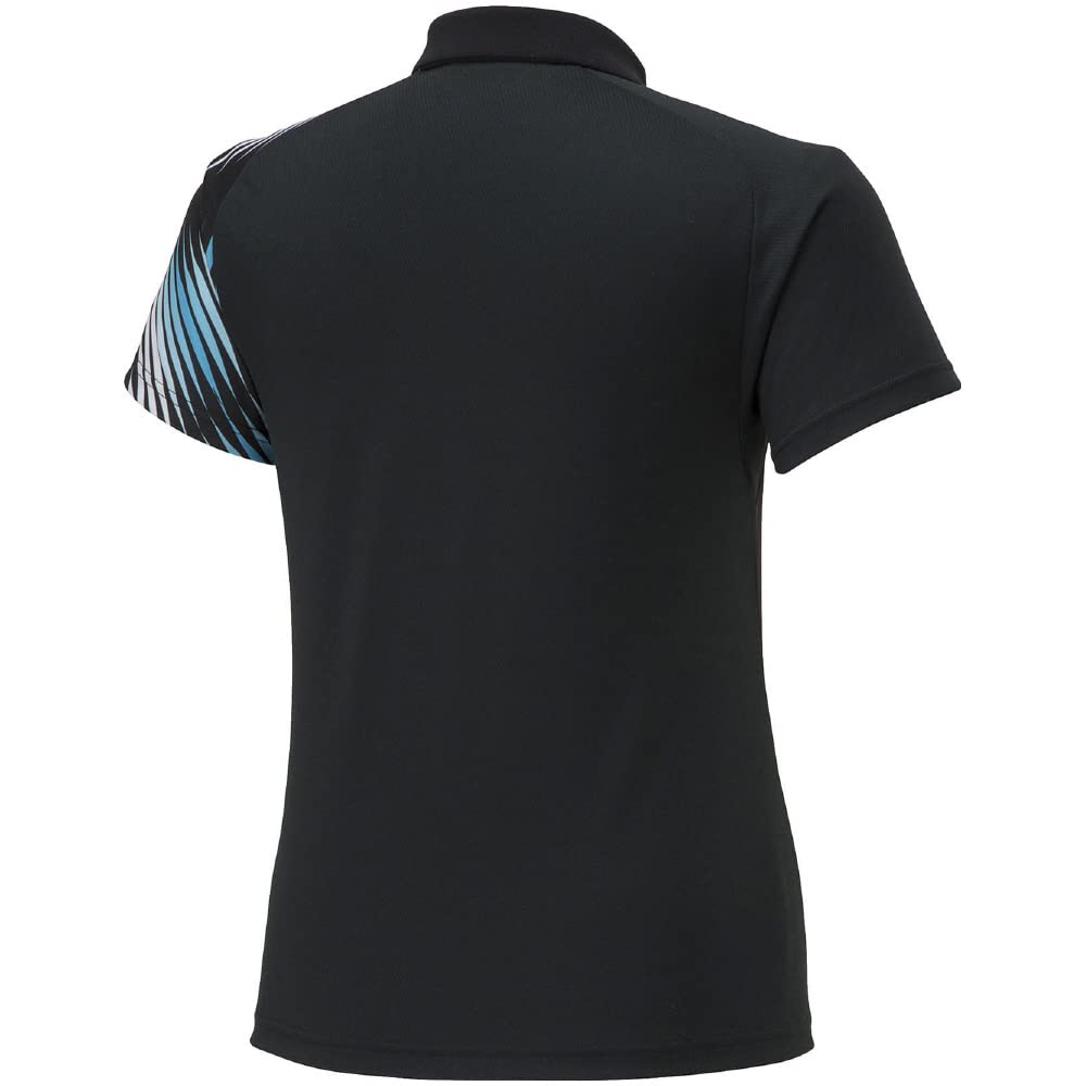 Mizuno Short Sleeve Tennis Game Size S Women's Shirt, 62JAA204, Moisture-Wicking, Quick-Drying, Black,