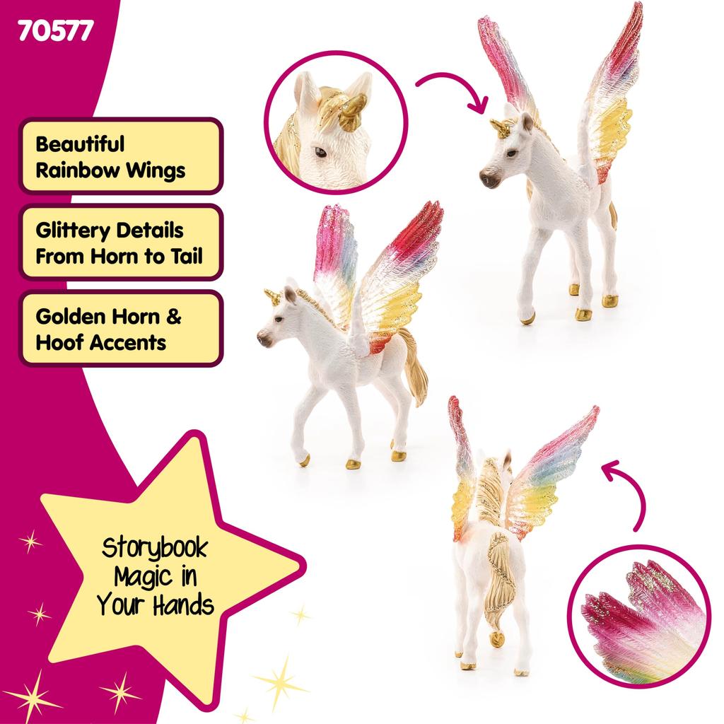 Schleich Bayara Winged Rainbow Unicorn Figurine 70577 (Baby)