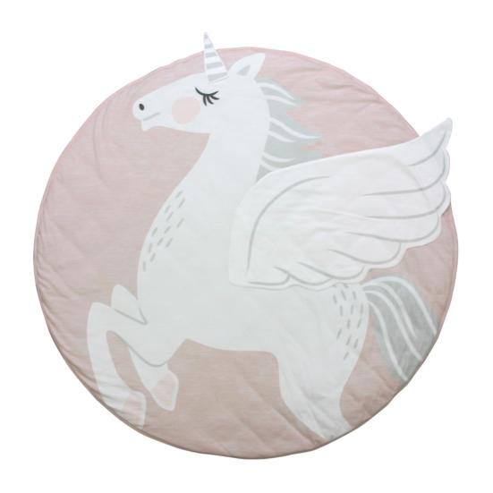 Bebek Oyun Matı Yumuşak Malzeme Bebek Emekleme Pedi Dairesel Tasarım Hayvan Desenli Bebek Aktivite Matı Bebek Emekleme Pedi