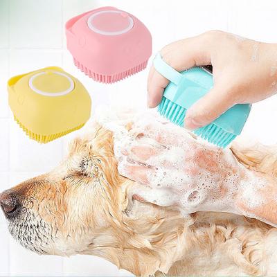 Cepillo de baño para mascotas, champú, cepillo de masaje, peine de silicona suave para cachorros y gatos, cepillo de limpieza para perros y gatos, herramienta de aseo para ducha
