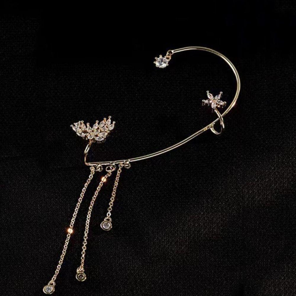 Clip on Clip on Earrings Long Chain Ear Hook Earrings Exquisite Tassel Earrings  Party