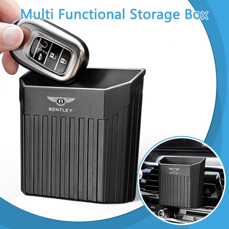 1Pcs Car Lockers Cup Phone Keys Sunglasses Storage Racks For Bentley Continental GT MULLINER Bentayga Flying Hurtling Spur Logo