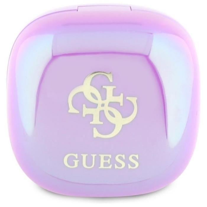 Écouteurs Bluetooth TWS Guess 4G avec logo imprimé et étui de chargement (violet)
