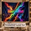City Cyberpunk (185) Theme Personalized Tapestry Custom Name Text Wall Hanging Tapestry Home Background Decoration