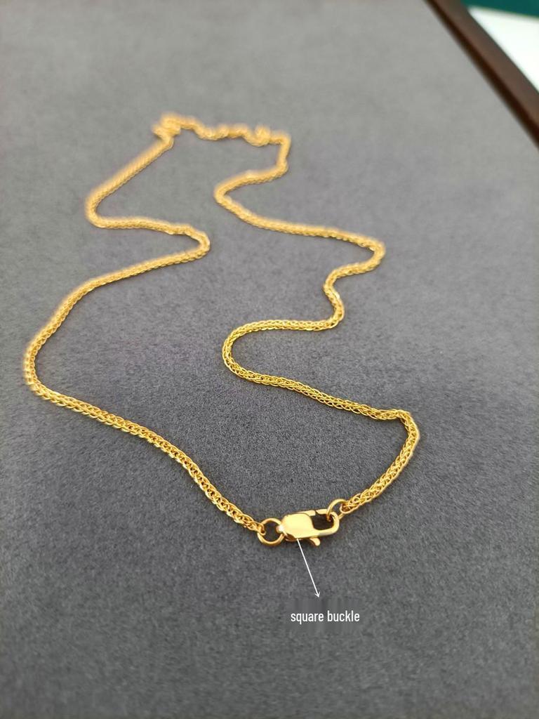 18K Gold Plated Titanium Steel Chopin Chain Pendant Necklace - Versatile, Fashionable Clavicle Chain for Couples