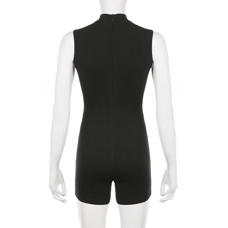 Women's Sporty Fashion Sleeveless High Neck Bodysuit