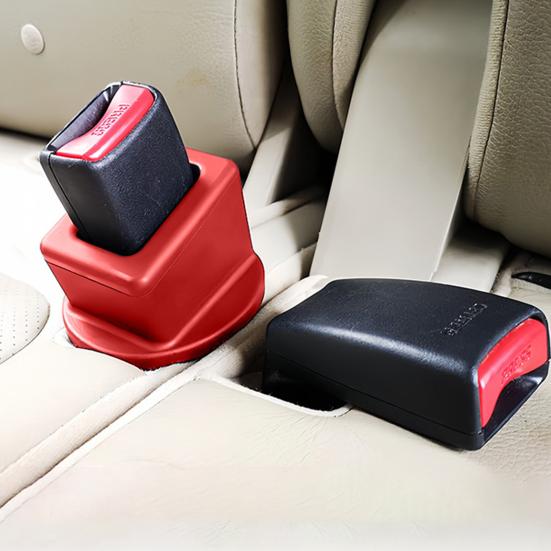 2Pcs Car Seat Belt Buckles Holder Universal Silicone Easy Access Vehicle Seatbelt Booster Automotive Safety Belt Fixer Accessories