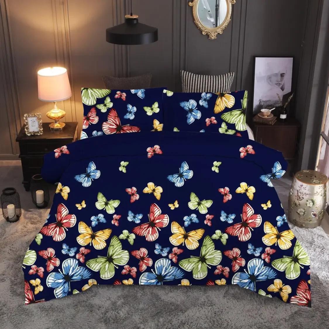 

Высококачественный зимний комплект постельного белья с западным узором Бабочка S-размера, реактивная печать, для детей и взрослых, дропшиппинг Comforter (quilt)-EU Single(135*200cm)3pcs
