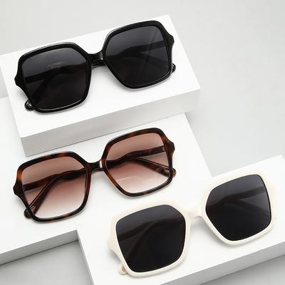 Retro Large Frame Square Sunglasses Plain Glasses Magazine Street Shot Personalized High-End Sunglasses Men