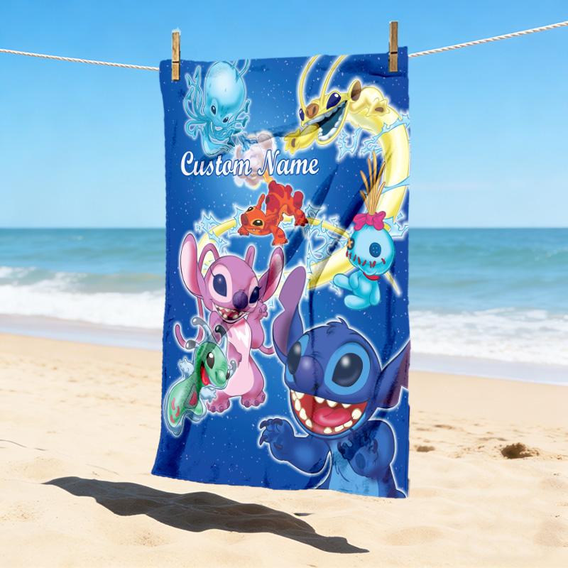 Custom Name Island Paradise Stylish Digital Printing Beach Towel Quick‑Drying Absorbent Blanket for Beach Pool Gym Travel