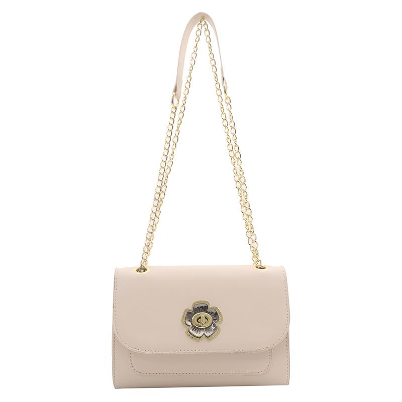 Women'S Bag Simple Solid Color Shoulder Bag Foreign Style Shoulder Bag Versatile Chain Messenger Bag Tide
