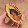 1Pc Mini Oval Retro Wooden Photo Frame Fridge Magnet Funny Cat & Haircut Modern Kitchen Decor Durable Refrigerator Ornament