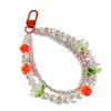Fashion Double Layer Flower Beaded Charm Pendant Chain Phone Strap Pocket Keychain Strap Decoration for Keys Bag Purse