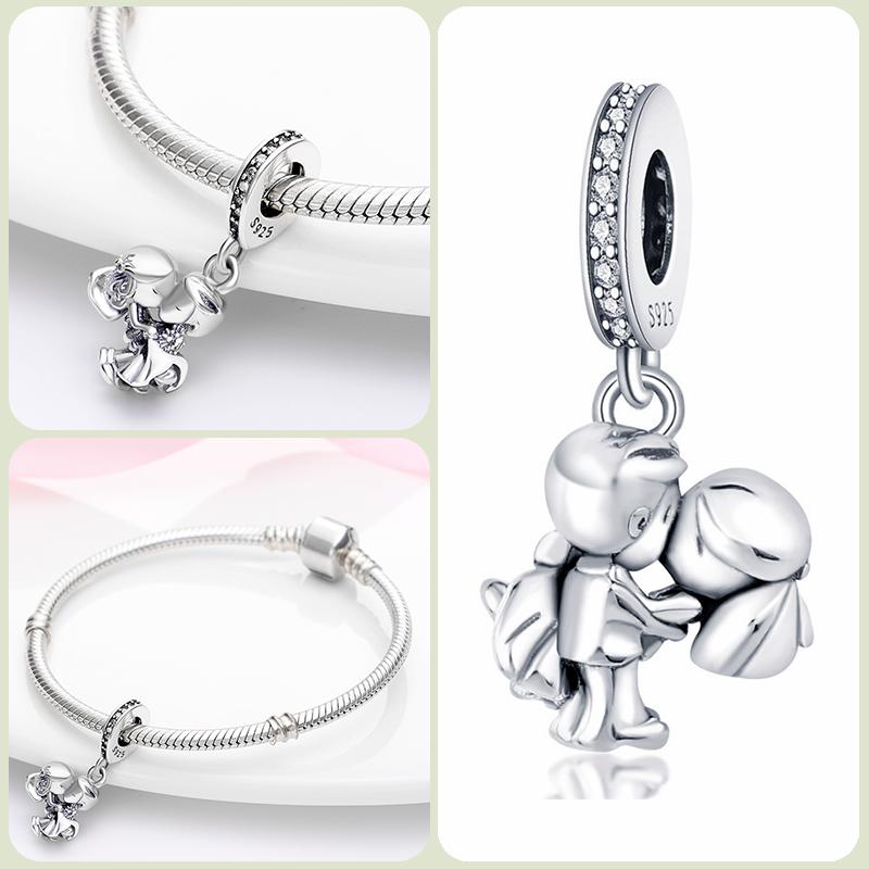 Modne koraliki zawieszki S925 ze srebra próby 925 w stylu klasycznym i romantycznym z motywem żółwia lotosu, odpowiednie do oryginalnej bransoletki DIY na prezent