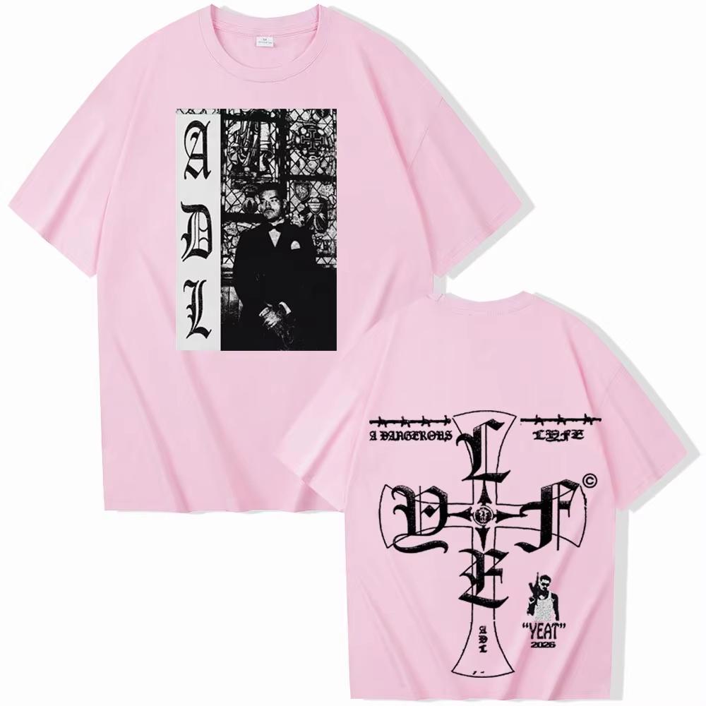Yeat A DANGEROUS LYFE CROSS Tshirt Unisex WoUnisex Harajuku Short Sleeve Oneck Casual Shirt 2026