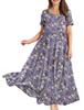 2024 New Women's Summer Mid-Length Printed Pullover Dress