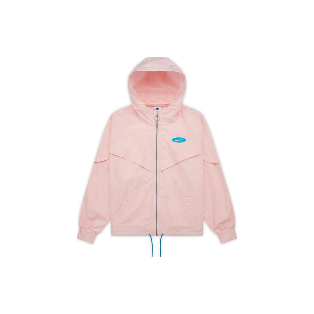 Nike Solid Logo Woven Sports Hooded Jacket Women jackets Pink DM6567-610