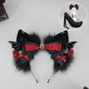 Cats Tail Lovely Cats Ears Hairband Plush Wolf Tail Halloween Party Costume Accessories for Adult Woman Man