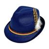 Decorative Side Cord Bavarian Feather Hat Structured Brim Jazz Cap New Costume Cap  Men Women