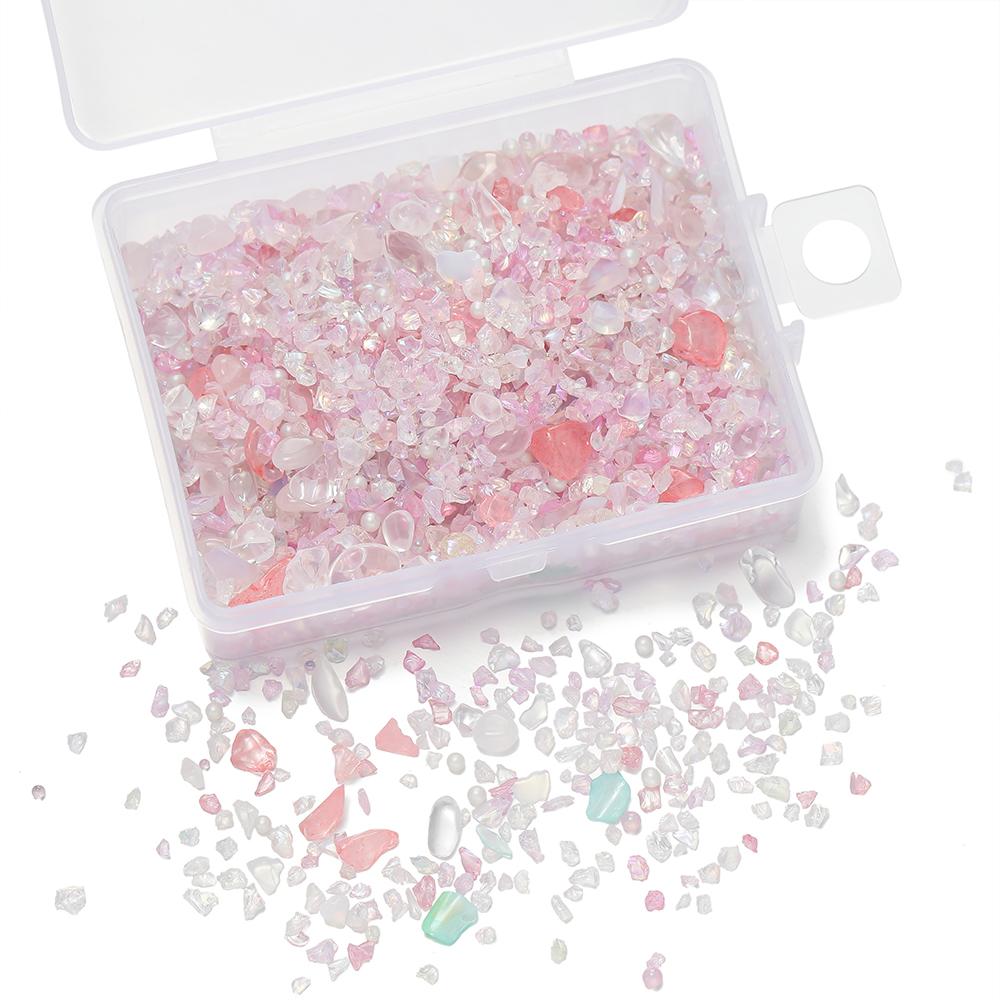 50g/Box Mixed Glass Crystal Crushed Stone Epoxy Resin Fillers Material for DIY Resin Jewelry Making Accessories Nail Art Crafts