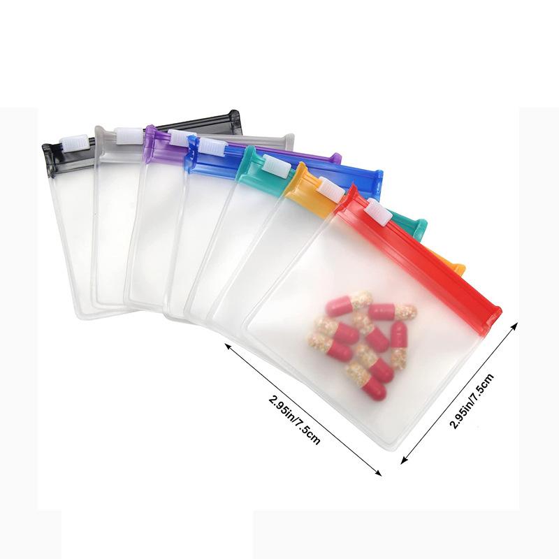 20Pcs Eva Pill Pouch Bags Reusable Zippered Pill Pouch Set Medicine Organizer Self Sealing Translucent Medicine Bags Trave