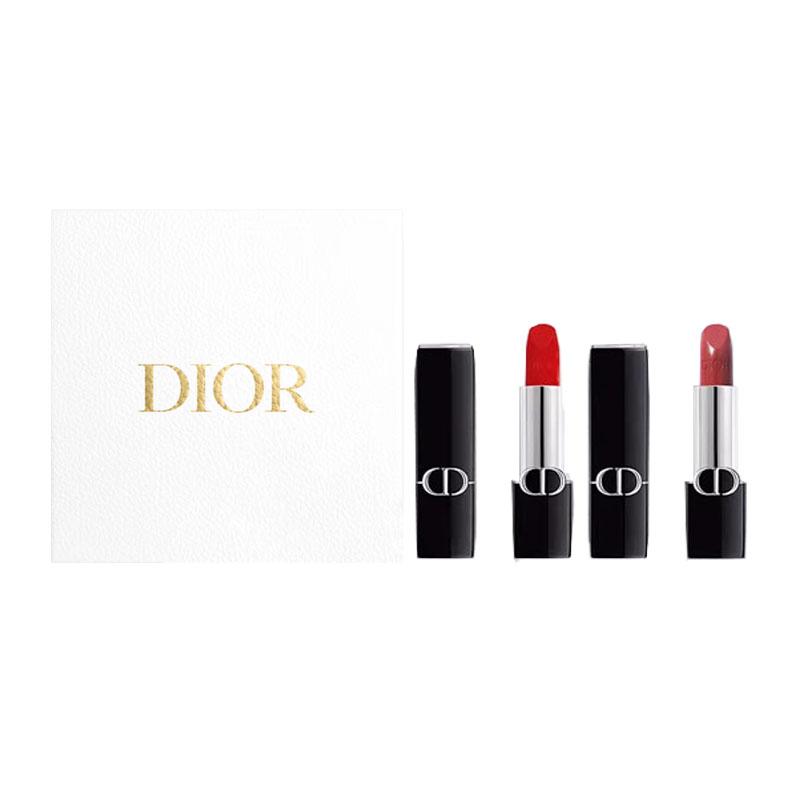 DIOR Lipstick 720 Tan Fei Nude Satin +999 Legendary Red Lip Velvet No Gift Bag синий