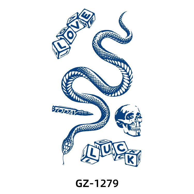 Herbal Semi-Permanent Waterproof Half-Sleeve Tattoo Sticker 110x180 mm
