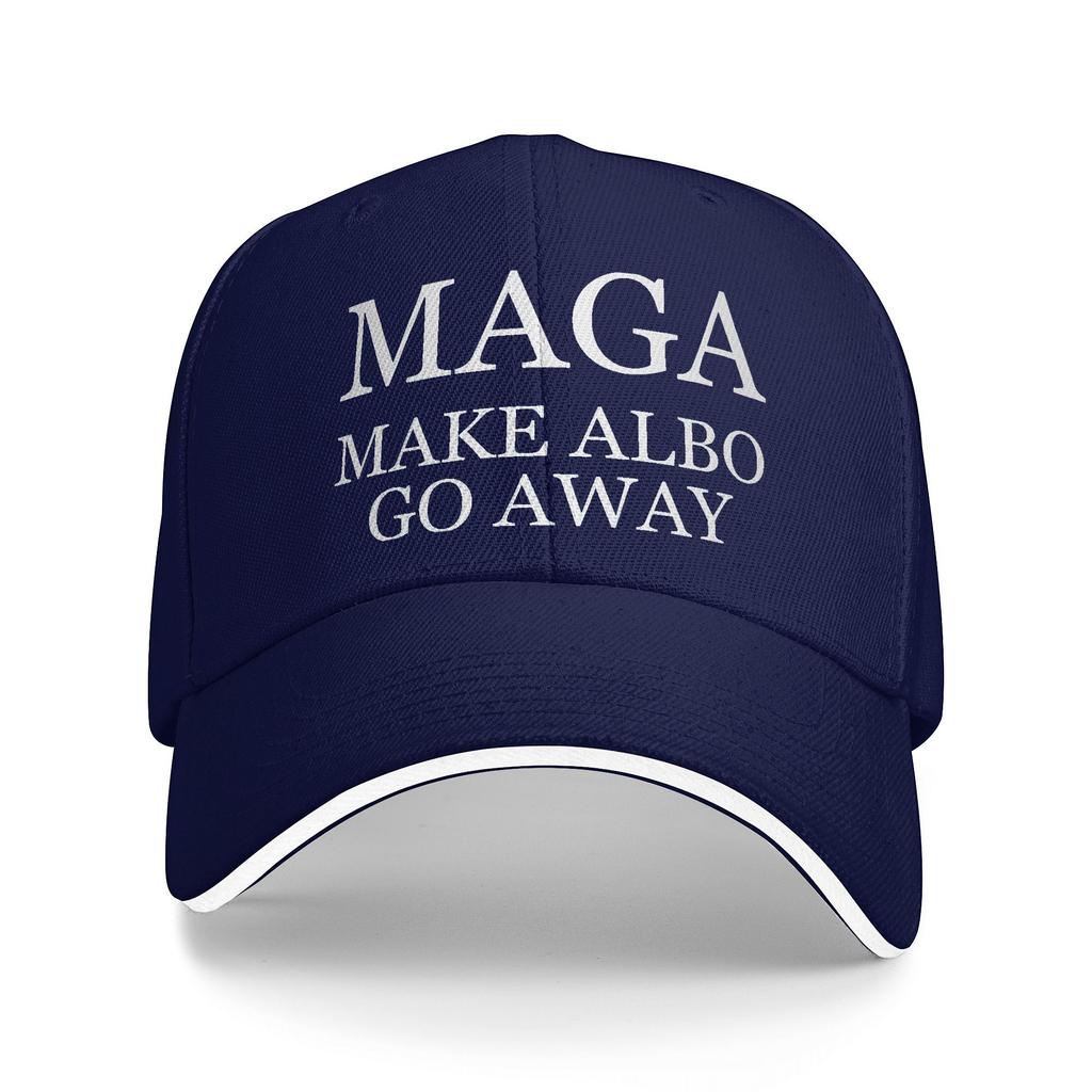MAGA Make Albo Go Away  Outfit Unisex Women Baseball Caps  Trucker Hat Retro Outdoor Headwear Adjustable Fit Snapback Cap
