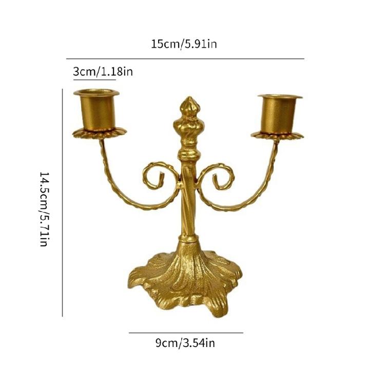 Iron Candle Holder Elegant Vintage Antique 2 Arms Candlestick Table Centerpieces Metal Candelabra Weddings Event Decors