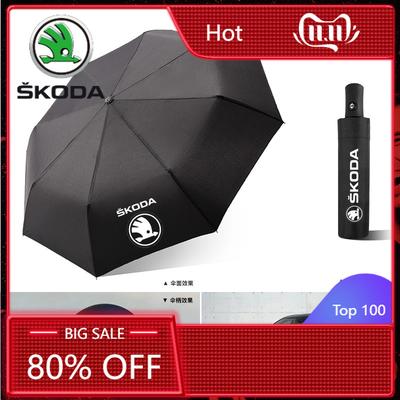 Car Sticker 2025 New Portable Folding Automatic Umbrella Rain Car Large Business 3Folding Umbrellas For Skoda Octavia MK2 MK 2 3