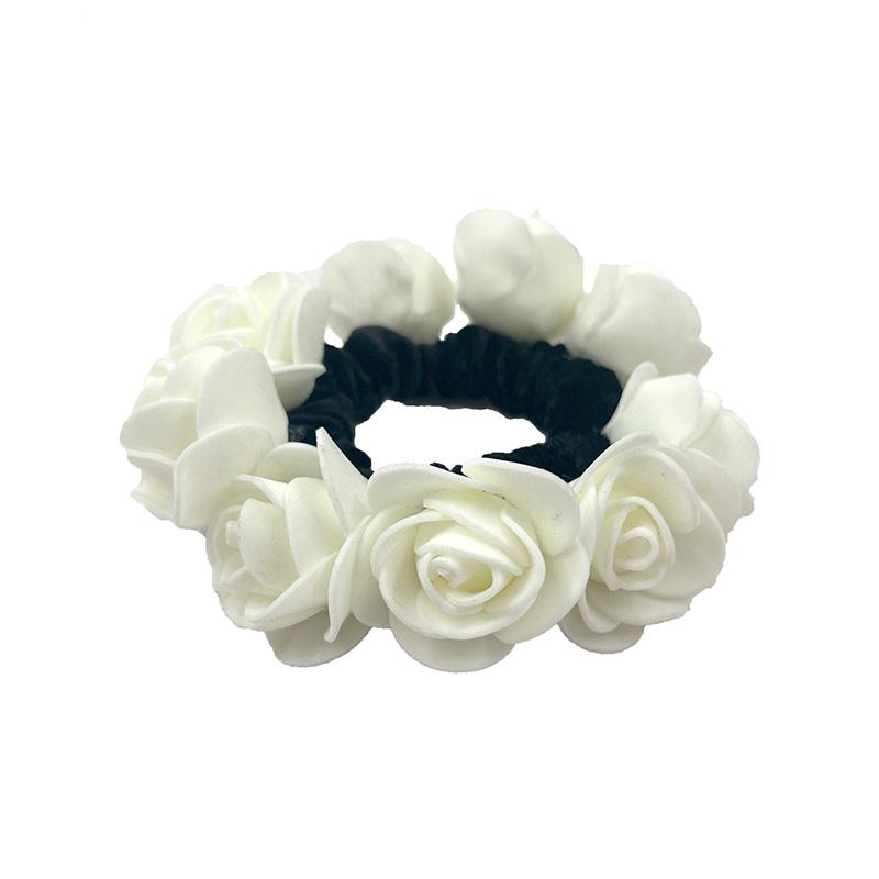 1Pc Hair Accessory Girls Hair Tie Hairgrip High Elasticity Women Foam Flower Hair Ring Rose