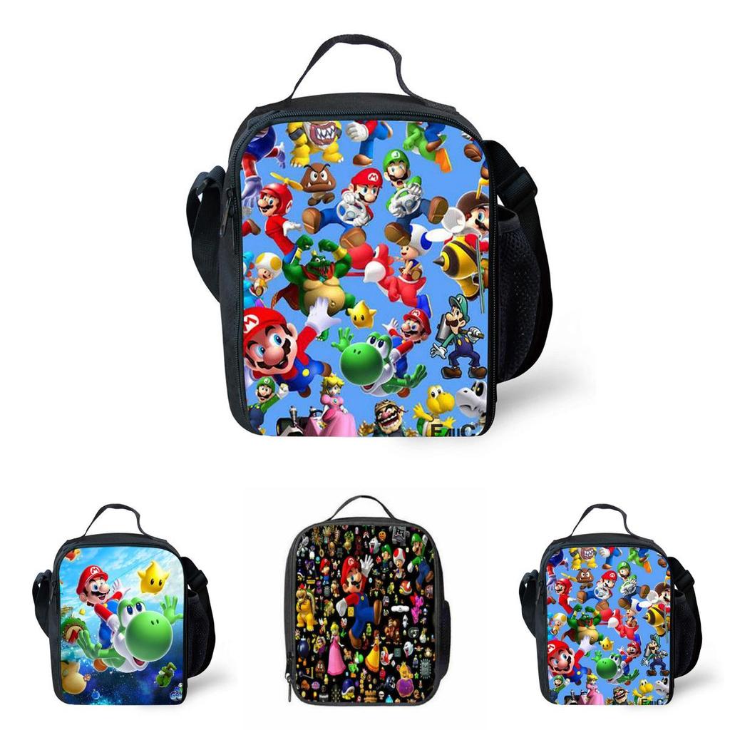 Super Mario Kinder Isolierte Lunchtasche Strapazierfähige Oxford Schulreise Picknicktasche